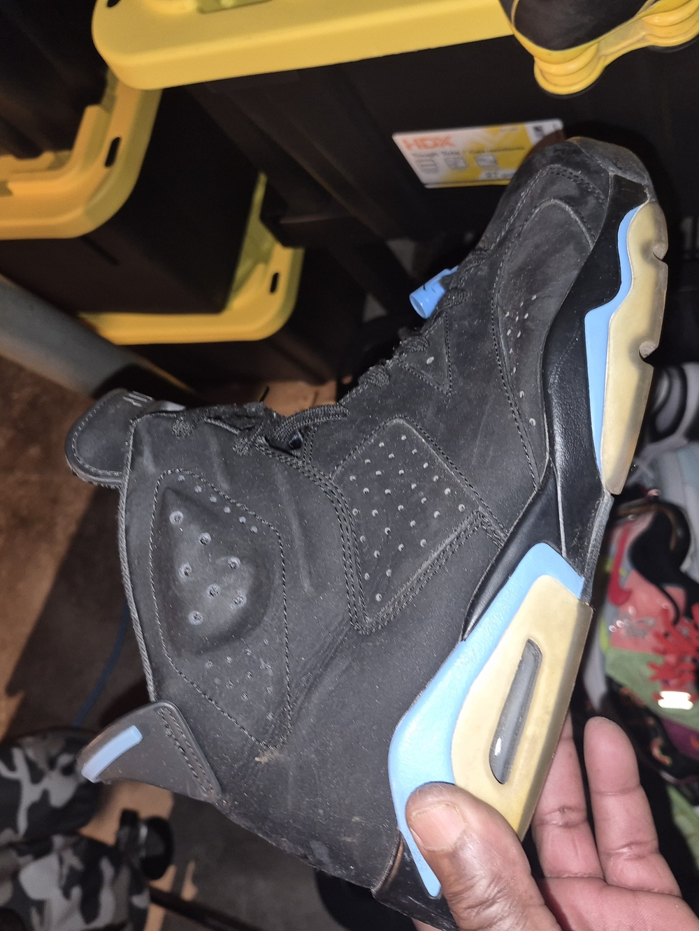 MENs Black and Light Blue High-Top Sneakers
